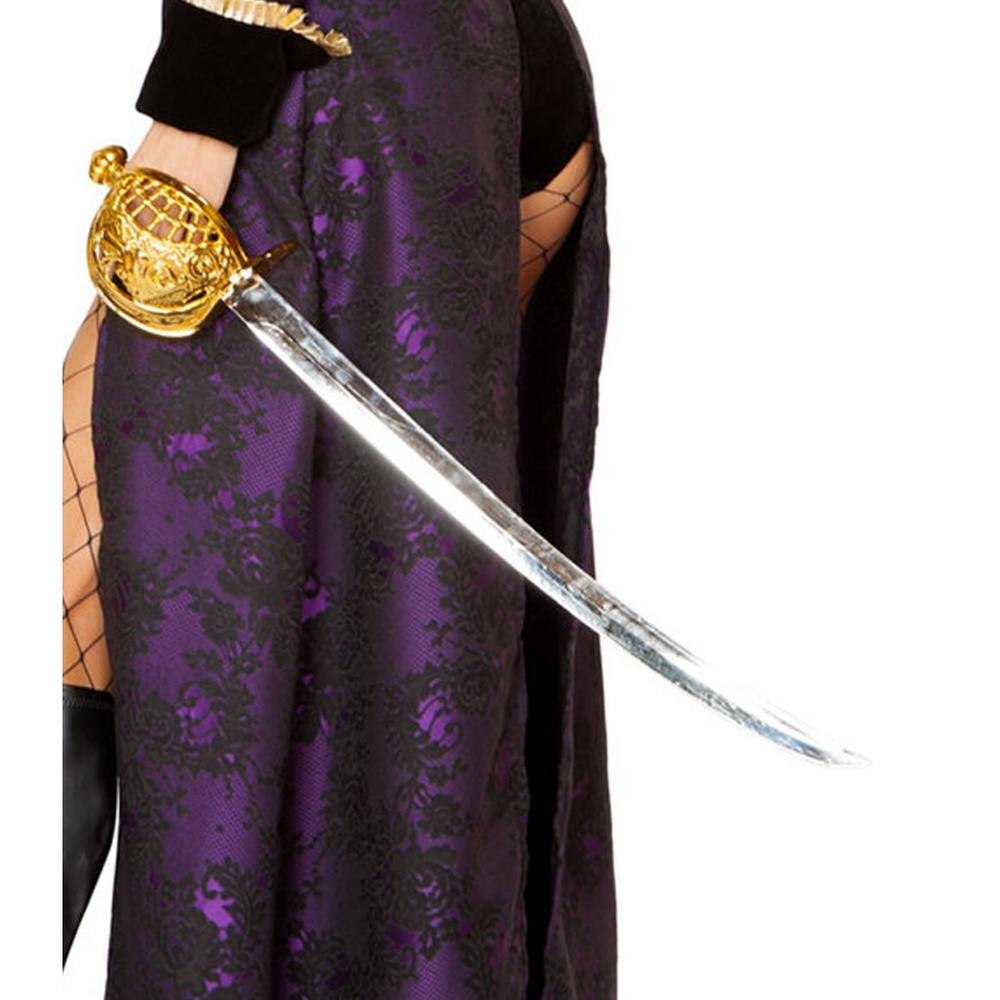 Long Pirate Sword with Gold Round Handle - Picture 3 of 5